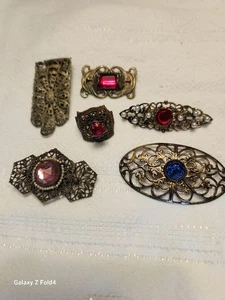 Vintage Broschen durchbrochen verstellbar Ring Fell Clip Konvolut - Bild 1 von 4
