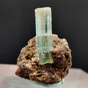 2.3-G Blue Color Natural Aquamarine Crystal On Mother Rock From Skardu Pakistan - Picture 1 of 18