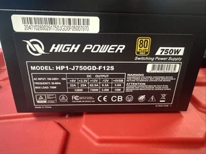 High Power 750W 80 Plus Gold Non Modular ATX Power Supply - Afbeelding 1 van 6