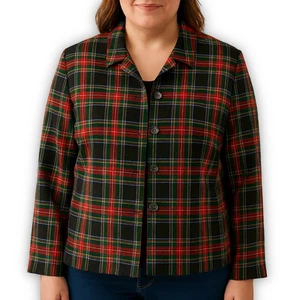 Pendleton Jacket Shacket Women’s Wool Plaid Red Green Tartan Size 20W Vintage - Picture 1 of 10