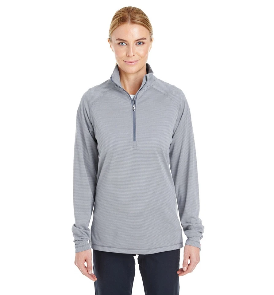 Pullover para mujer Under Armour suelto cuerpo rayas 1/4 cremallera manga larga LG grande gris Foto 1 de 4