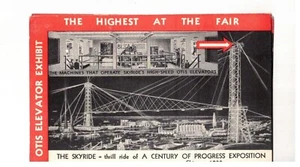 1933 COP Chicago World's Fair Color Postcard Otis Elevator Skyride #1961 - Picture 1 of 2