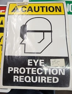 8 x New Danger Eye Protection Required Sticker Work Place Safety Signs 10" x 14" - Picture 1 of 2
