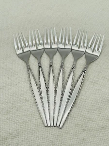 Vintage Oneida Community Venetia Edelstahl brüniert (6) Salatgabeln - Bild 1 von 8