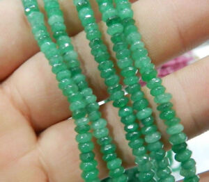 Beautiful 2x4mm Faceted Natural Emerald Abacus Gems Loose Beads 15"AA