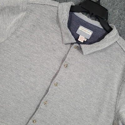 Camisa Carbon2cobalt Tejida Flipside Abotonada Para Hombres XXL Manga Corta Gris Foto 1 de 4