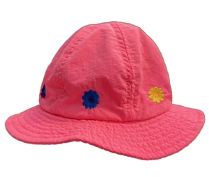 Vintage 1998 GYMBOREE Infant Girl Sun hat Pink With Flowers 12-18 Months XXS - Picture 1 of 16