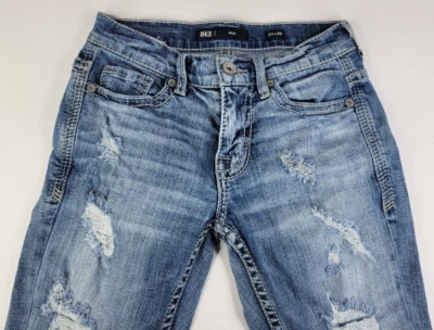 Buckle BKE Alec Slim Fit Jean Mens Size 27x30 [27x28.5] Distressed Low Rise Blue - Image 1 of 4