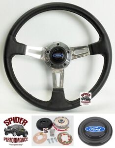 1969 Ford F-100 F-250 F-350 steering wheel BLUE OVAL 14" POLISHED MUSCLE CAR