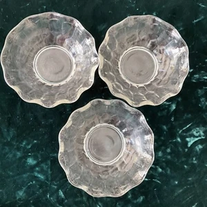 Beerenschalen 3er Set Glas klar gewellte Nuss oder Wüstenschale einzigartiges Muster - Bild 1 von 12