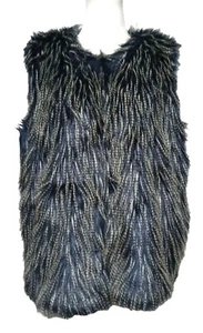 Blaue Federweste mit Kunstfell Damen Größe XL von Mossimo - Bild 1 von 12