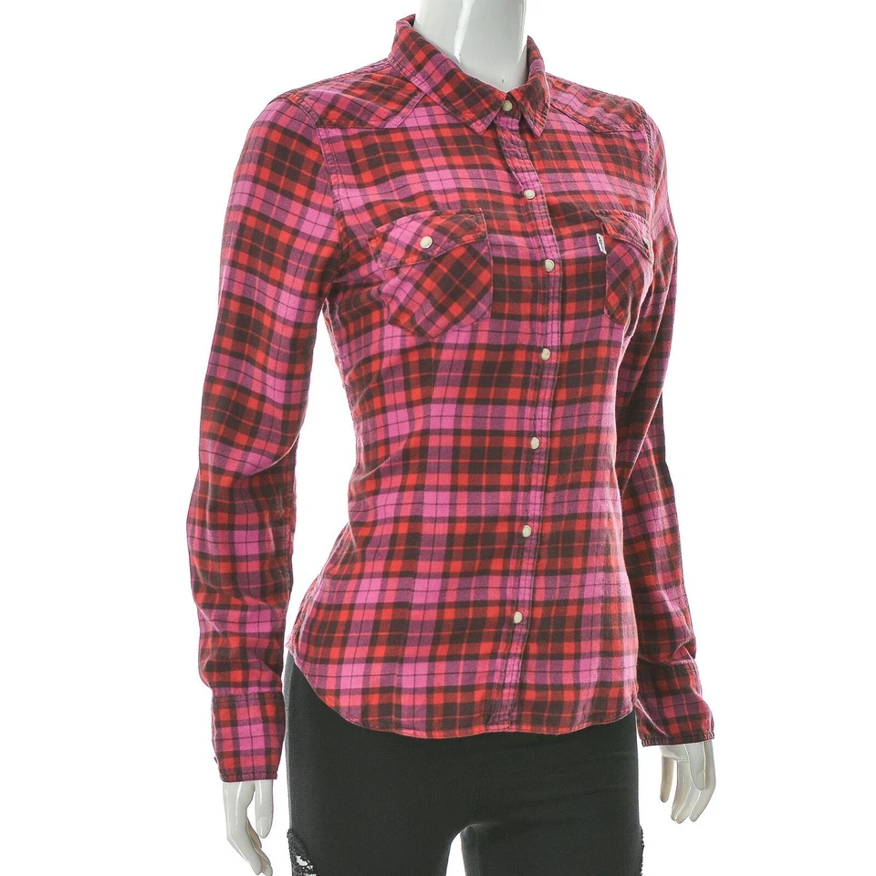 Levi's Women's Two-Pocket Shirt Long Sleeve Twill Plaid Button Up Top Size s - Image 1 of 4