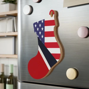 Adorno de madera Trini bandera americana EE. UU. - Imagen 1 de 25