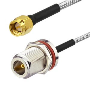 10-pack N Tipo Mamparo Hembra a SMA Macho .141" RG402 Cable Semirrígido 15cm - Imagen 1 de 3