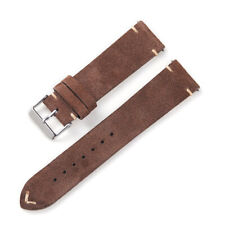 Quick Release Vintage Suede Leather Stitched Watch Strap Band Bracelet 18-22mm