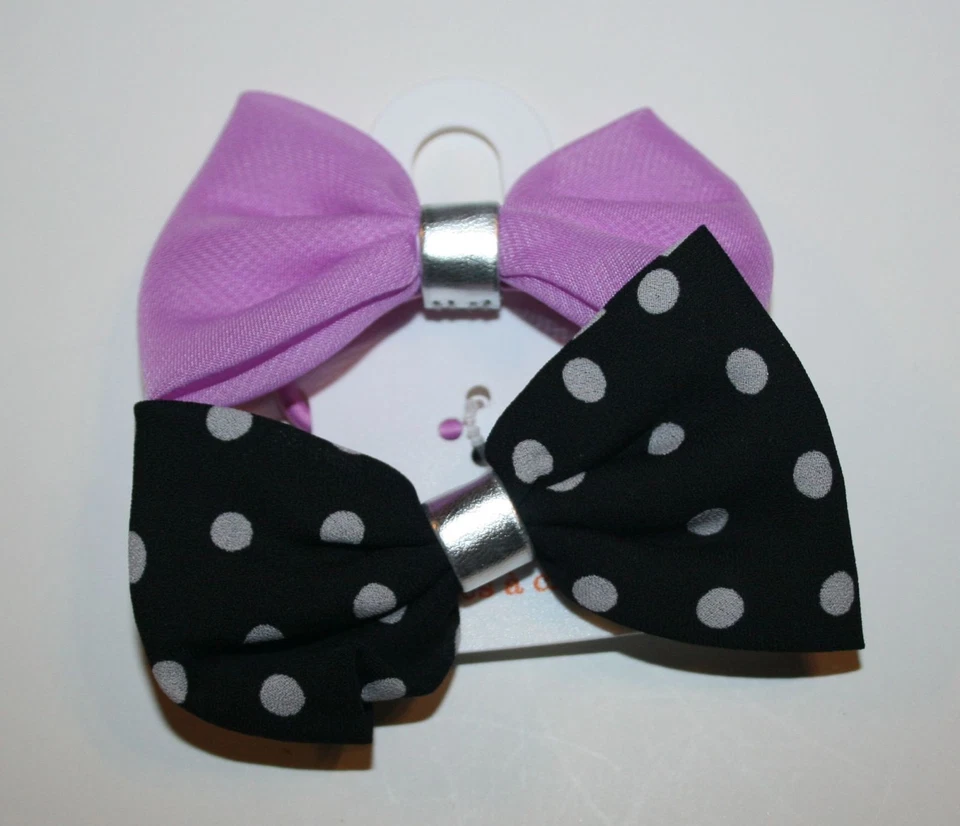 Новый Gymboree девочек лот из 2 пони держатели фиолетовый и черный бант две упаковки 2 хвост  - Изображение 1 из 1