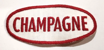 White Champagne Gasolinera Años 50 Oil Company? Parche de sombrero o chaqueta de tela nuevo NOS Foto 1 de 3
