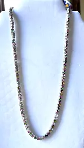 JTV 27.50 CTW Multi Tourmaline Sterling Tennis Necklace 20" New with tags! - Picture 1 of 8