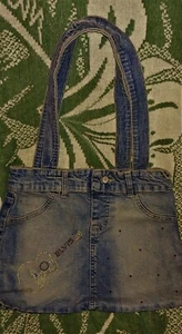 Elvis Presley Denim Purse Rhinestone Stud Guitar Design Bought at Graceland 2004 - Picture 1 of 6