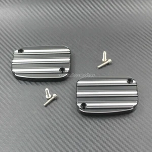 Un par de cubierta de cilindro delantero maestro de freno apta para Harley FLHT FLTR CVO VRSCD - Imagen 1 de 6