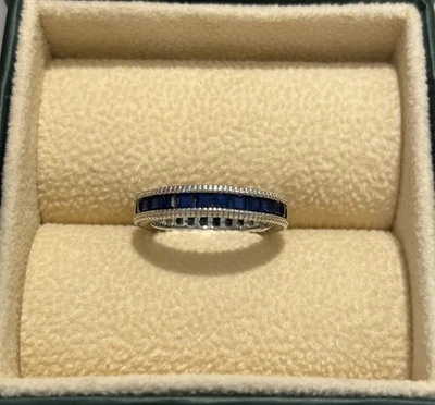 Anillo Ross Simons Simulado Zafiro Azul Plata de Ley 925 Talla 5 Foto 1 de 2