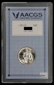 1982-D 50c George Washington Commemorative Half Dollar Glassy BU - Slab - X6001 - Picture 1 of 4