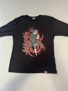 Camicia Vintage Y2K Naruto Shippuden Taglia M Nera Manica Lunga Rossa Grafica Itachi Anime - Foto 1 di 6