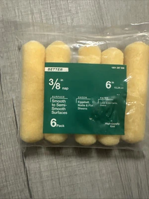 6英寸 x 3/8 高密度涤纶针织迷你喷漆辊 (5 件装)  — 第 1/2 张图片