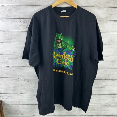 Vintage Rainforest Cafe Black T-Shirt Mens Size XL /2XL Boxy Fit Short Sleeve - Image 1 of 4