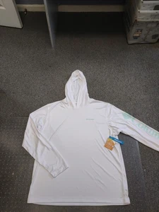 NEW NWT MENS COLUMBIA OMNI SHADE LONG SLEEVE WHITE HOODED SHIRT SIZE XL UPF 50 - Picture 1 of 3