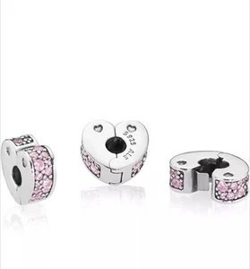 Pandora Rosa Pave Herzclip Charm ( 797020PCZ ) - Bild 1 von 2