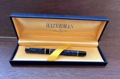 Waterman blue marble &  gold colour Fountain Pen boxed - Image 1 of 4