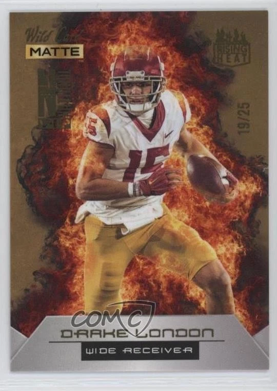 2022 MATTE National Convention Rising Heat Football /25 Drake London Rookie RC - Image 1 of 2