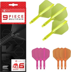 Target Darts K Flex Flights and Stems Neon Colours No6 - Picture 1 of 5
