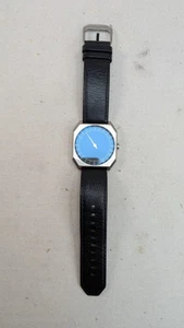 Slow Jo 06 Black Leather, Silver Case, Black Dial, Swiss Made Wrist Watch Men - Picture 1 of 14