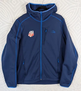 LL Bean US Ski Team Coaches Hooded Full Zip Training Jacket Mens XXL Reg Blue - Picture 1 of 9