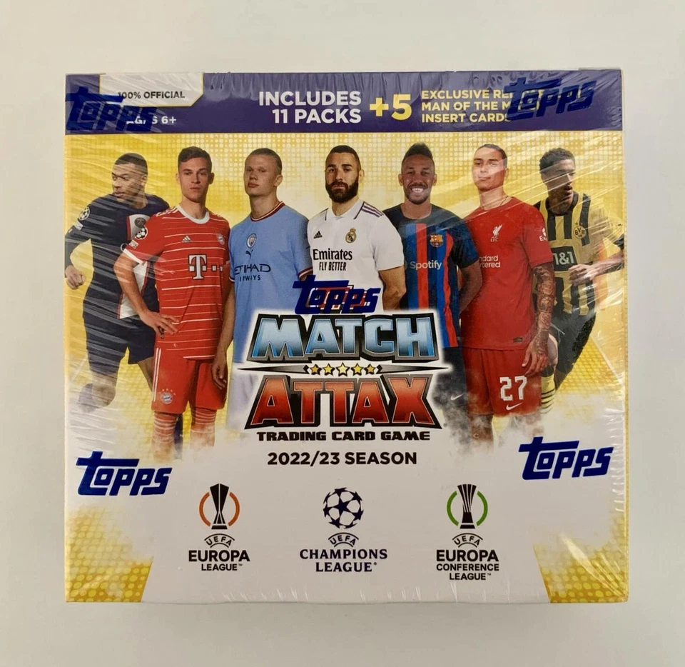 2022/23 Topps Match Attax UEFA Fútbol EXCLUSIVO Caja MONSTRUO Sellada - ¡137 Tarjetas! Foto 1 de 1