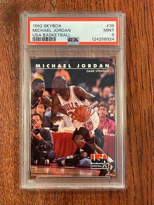 Skybox Michael Jordan 1992 baloncesto EE. UU. #39 PSA 9 como nuevo - Salón de la Fama Foto 1 de 2