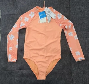 Traje de baño Roxy niños niñas flor salada manga larga una pieza protección contra erupciones talla M 10 - Imagen 1 de 4