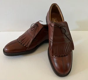 Salvatore Ferragamo Spiked Brown Leather Golf Shoes US 10.5D Excellent Condition - Picture 1 of 10