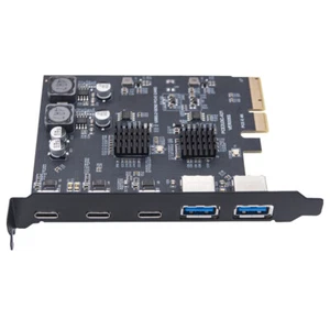Carte d\'extension adaptateur PCI Express X4 vers USB C + USB3.2 Gen2 10 Gbit/s - Photo 1/12