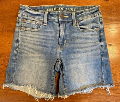 Pantalones Cortos Denim American Eagle Adolescentes Niñas Talla 0 Jean Midi Corte Para Mujer Daisy Duke Foto 1 de 4