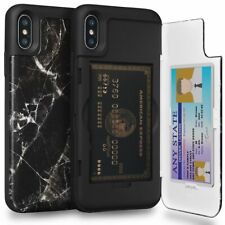 iPhone X / Xs Wallet Case w/ Hidden Credit Card Holder ID Slot Hard Cover Marble