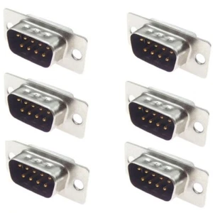 6 Stück DB9 Stecker Gold 9-Pin Stecker RS232 Seriell Lötbecher Buchse Baugruppe - Bild 1 von 2