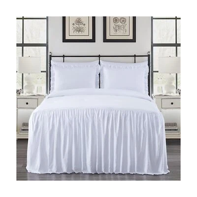 Chezmoi Collection Sinclair 3-Piece Ruffle Skirt Bedspread Set - French Count... - Image 1 of 4