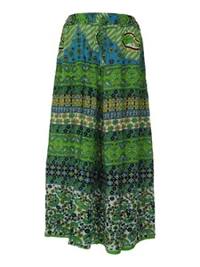 Ladies Trousers Floral Paisley Indian Classic Print Wide Leg Rayon - Picture 1 of 4