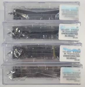 4x N Scale AJCC 1201-500A 50' Thrall Gondola Undecorated New Old Stock - Picture 1 of 5