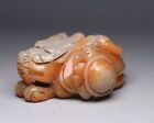 Collection Chinese Hetian Jade Carving Dragon Turtle Statue Exquisite Figurines