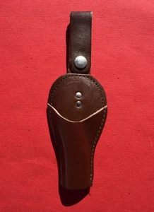 New NOS pulled from Card Brown Genuine Leather Snap-On Belt Pipe Holster Holder - Picture 1 of 4