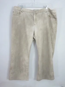 Chicos 4 Womens XL  20 Platinum Tan Washed Denim Ultimate Flare Leg Jeans Short - Picture 1 of 14